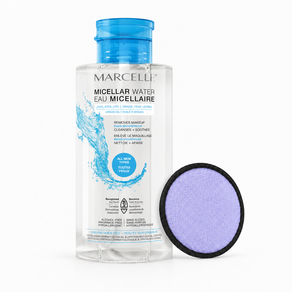Duo - Eau micellaire hydrofuge + tampon réutilisable
