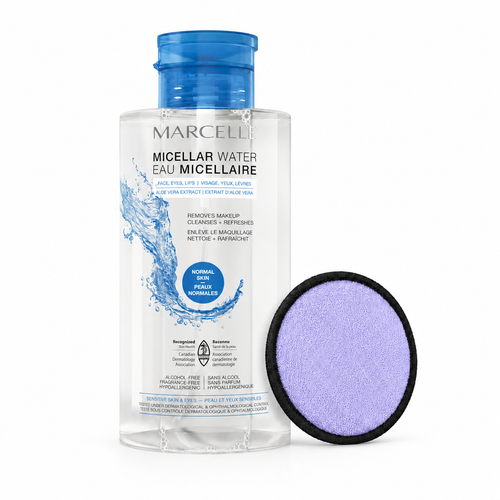 Duo - Eau micellaire peaux nomales + tampon réutilisable