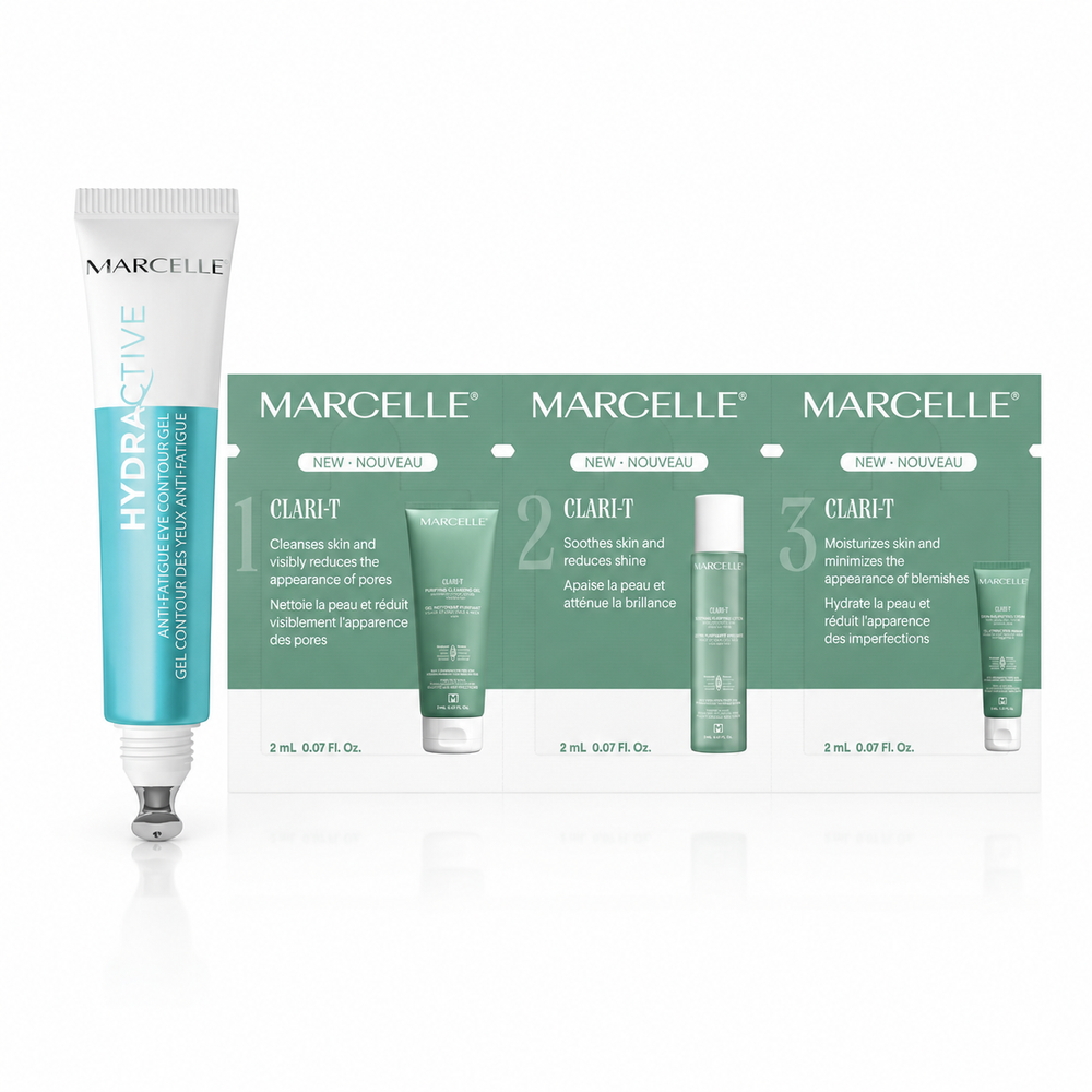 Gel contour des yeux anti-fatigue Hydractive avec échantillon Clari-T