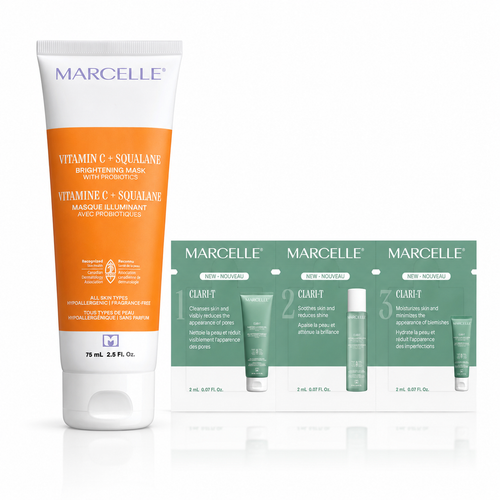 Vitamine C + Squalane Masque illuminant avec probiotiques + Échantillon Clari-T