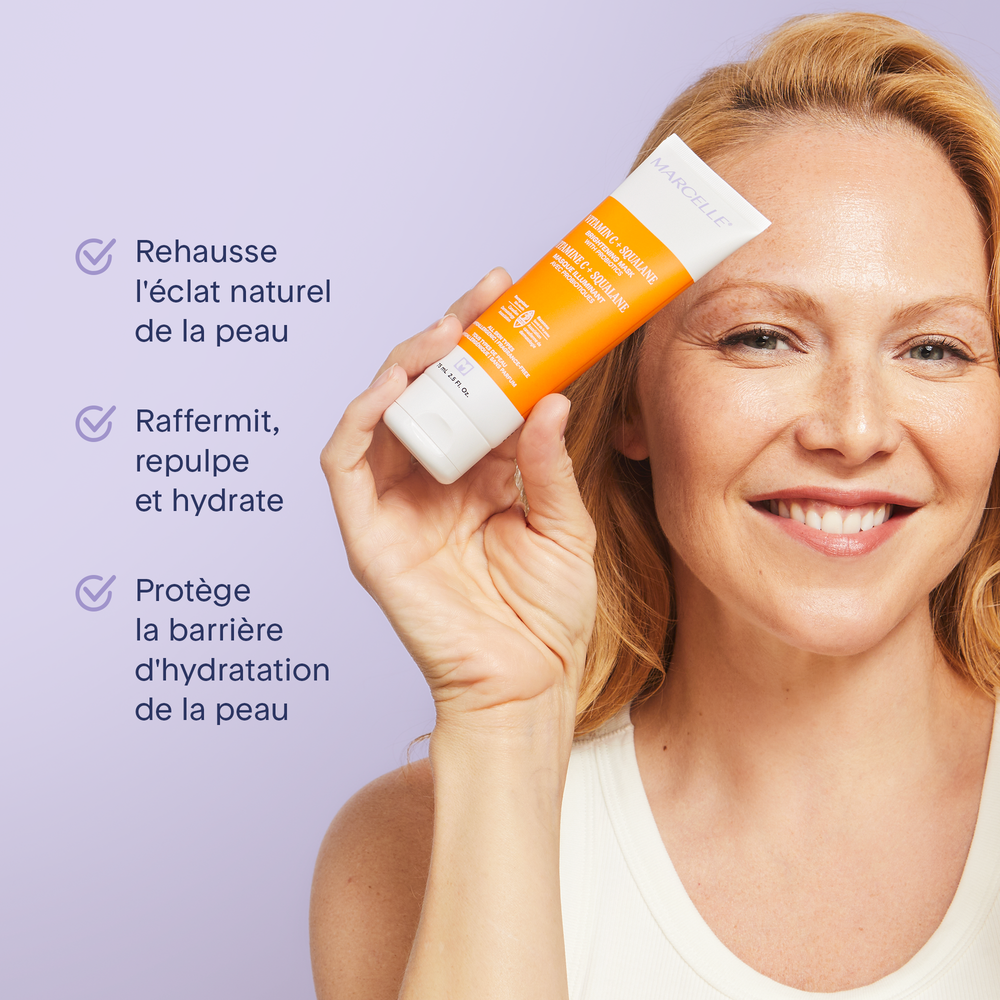 Vitamine C + Squalane Masque illuminant avec probiotiques + Échantillon Clari-T