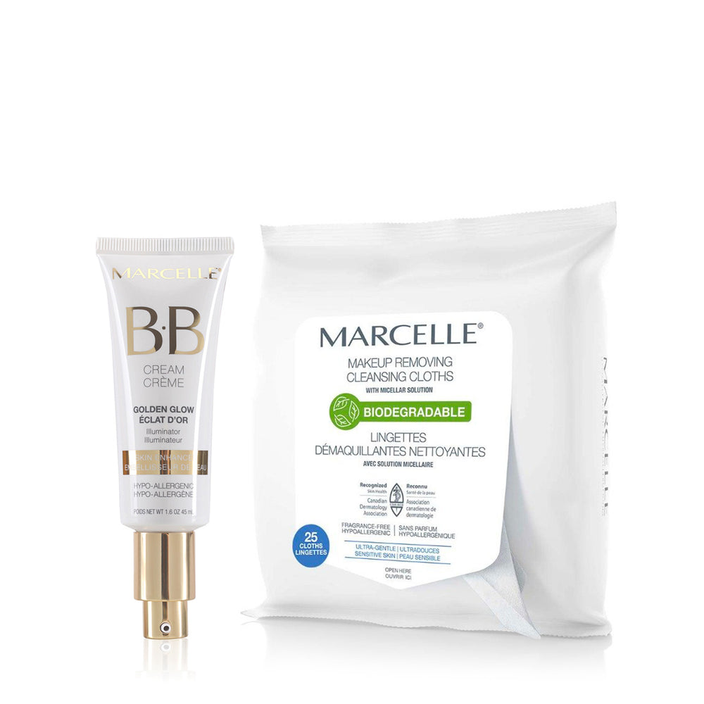 Duo - BB Crème Éclat d'or + Lingettes Démaquillantes