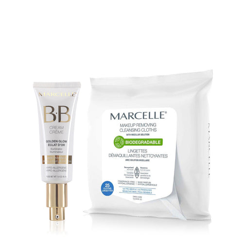 Duo - BB Crème Éclat d'or + Lingettes Démaquillantes
